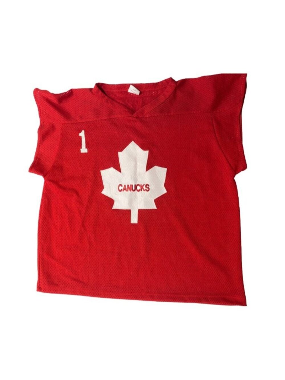 VTG CANUCKS SUSI #1 Mesh Practice Hockey Jersey Red L Gorpcore Retro HockeyCore‎